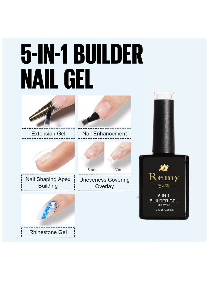 Remy Belle - 5 IN 1 Builder Gel Clear 15ml Nail Extension Tips and Strengthener Requires Curing Under LED UV Lamp - Image 1