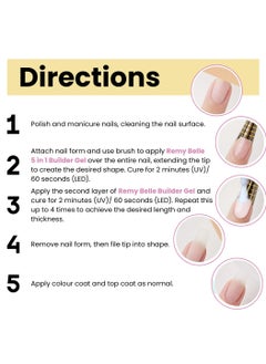 Remy Belle 5 IN 1 Builder Gel Clear 15ml Nail Extension Tips and Strengthener Requires Curing Under LED UV Lamp  - Image 3