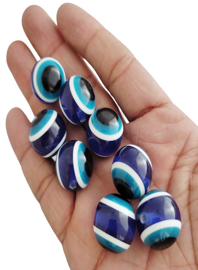 meryCraft 10 Pieces Round Shape Big Size Beads Blue Evil Eye Beads for Bracelet-Necklace-Key Rings and Craft Work.Size-20mm - Image 2