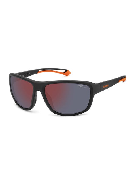 Unisex Polarized Rectangular Sunglasses - Pld 7049/S Black Millimeter - Lens Size: 62 Mm
