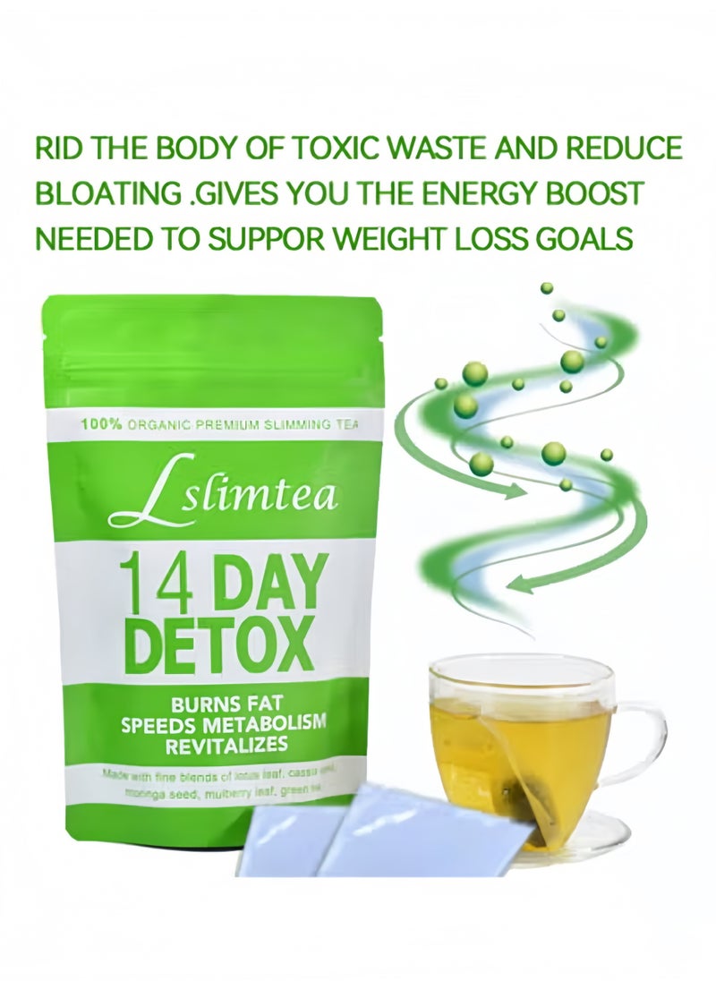 Wins Town 14-Day Organic Green Tea : Promotes Fat Digestion and Absorption, Aids Bowel Movement, Supports Stomach Health, Helps Digestion, Reduces Accumulation of Abdominal Fat  - Image 3