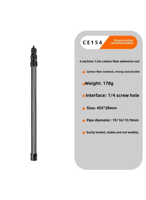 SLR Camera Center Axis Extension Rod Handheld Mobile Phone Live Selfie Stick Dajiang Zhiyun Feiyu Stabilizer Extension Rod-Color:Black