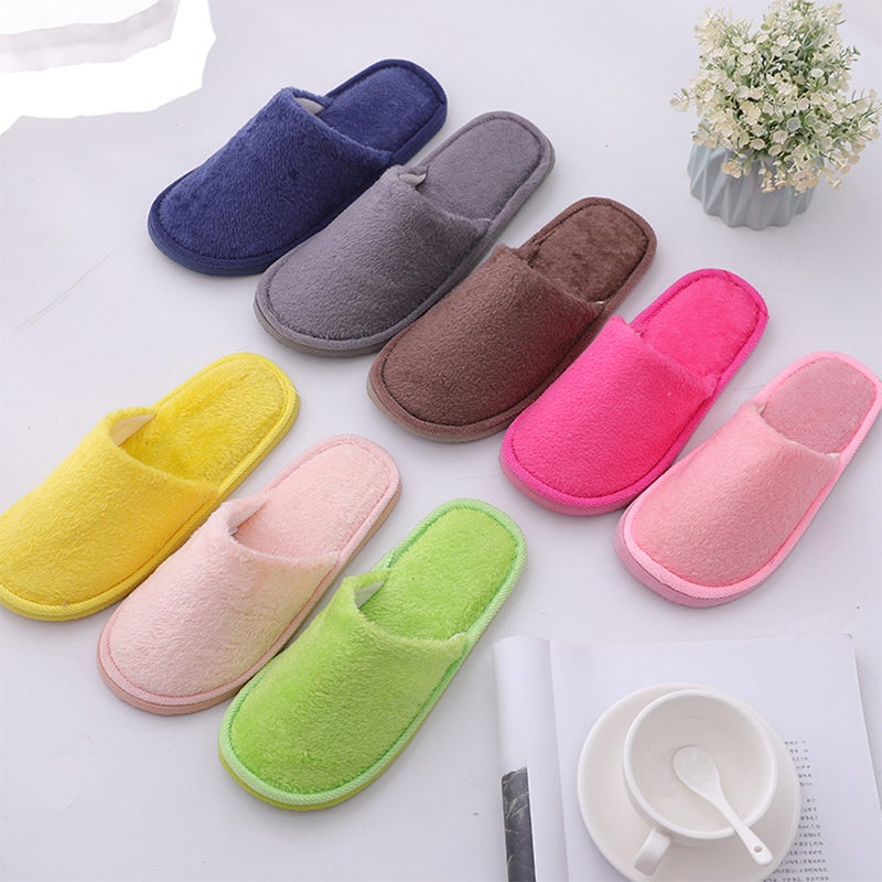 Non- Slipper Warm Cotton Slippers Plush Floor Shoes Winter Indoor Slippers for Woman (Light Green 38-39 Yard 7US,4.5UK，38EU,9.432Inch) - Image 5