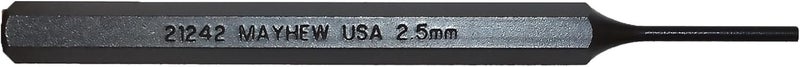 Mayhew Tools 21242 Metric Pin Punch, 2.5 mm x 4-1/2", Black Oxide Finish - Image 1