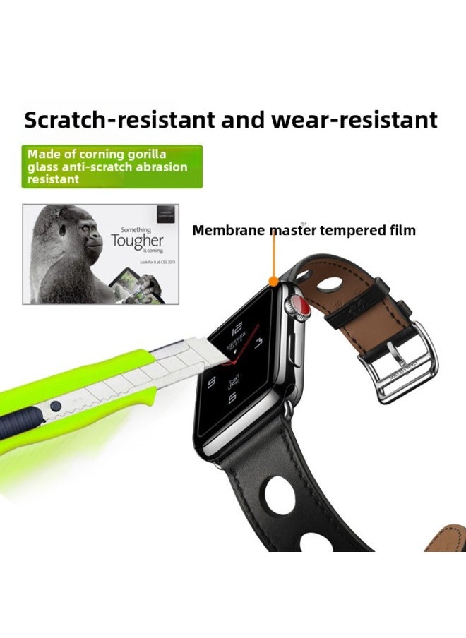 Generic - For Apple Watch Tempered Film For Apple Iwatch Watch Film 3D Curved Tempered Film 38mm42mm Watch Film-Color:For Apple Watch 40MM 3D Surface Black-Dimensions:1/2/3 Generation General (with Packaging) - Image 1