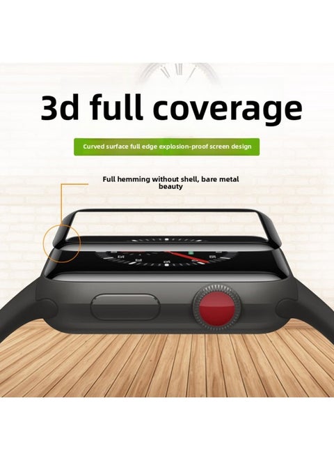 For Apple Watch Tempered Film For Apple Iwatch Watch Film 3D Curved Tempered Film 38mm42mm Watch Film-Color:For Apple Watch 40MM 3D Surface Black-Dimensions:1/2/3 Generation General (with Packaging)