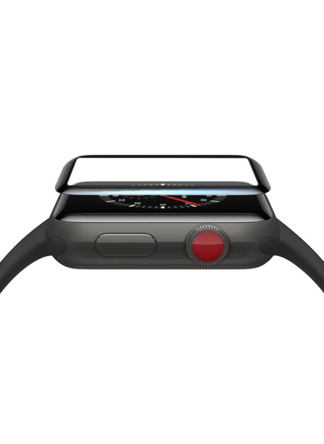 Generic - For Apple Watch Tempered Film For Apple Iwatch Watch Film 3D Curved Tempered Film 38mm42mm Watch Film-Color:For Apple Watch 40MM 3D Surface Black-Dimensions:1/2/3 Generation General (with Packaging) - Image 1