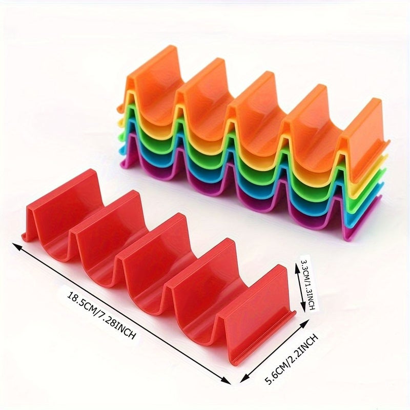 3 Pcs Mexican Taco Holder Plastic Storage Rack Taco Stand Kitchen Gadget Creative Tray For Tortillas And Pancakes Random Color - Image 2