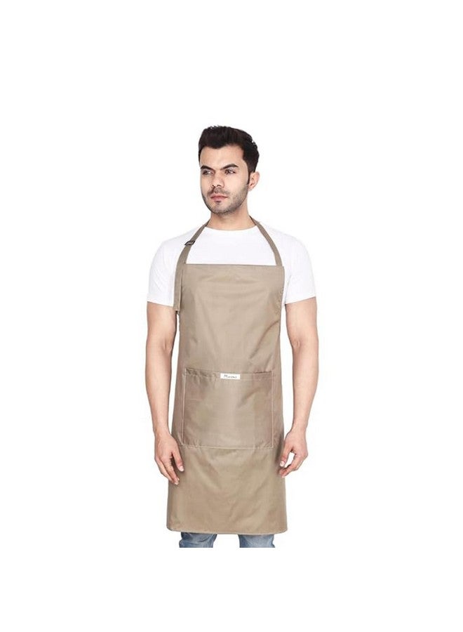 MAKSTILE مئزر مائي من MAKSTILE للاستخدام في المطبخ، غسل الصحون، الطهي، تربية الكلاب، البستنة، غسيل السيارات، المختبر، المطعم والاستخدام الصناعي | للجنسين | بيج | عبوة من 1 - Image 1