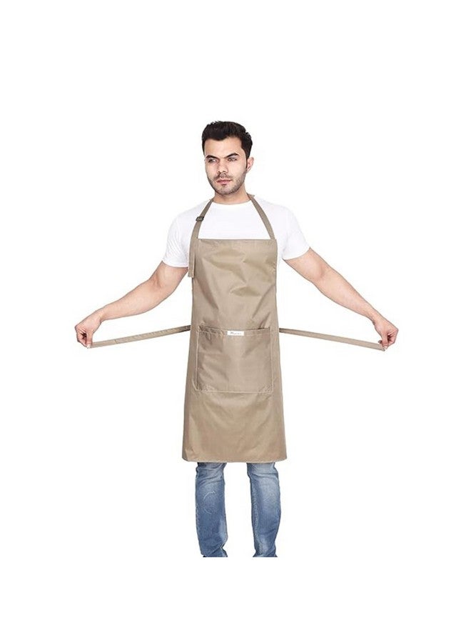 MAKSTILE مئزر مائي من MAKSTILE للاستخدام في المطبخ، غسل الصحون، الطهي، تربية الكلاب، البستنة، غسيل السيارات، المختبر، المطعم والاستخدام الصناعي | للجنسين | بيج | عبوة من 1 - Image 4