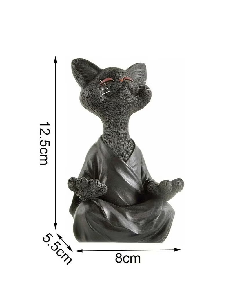 تمثال قطة سوداء، ديكور لليوغا والتأمل، هدية مثالية لمحبي القطط - Image 2