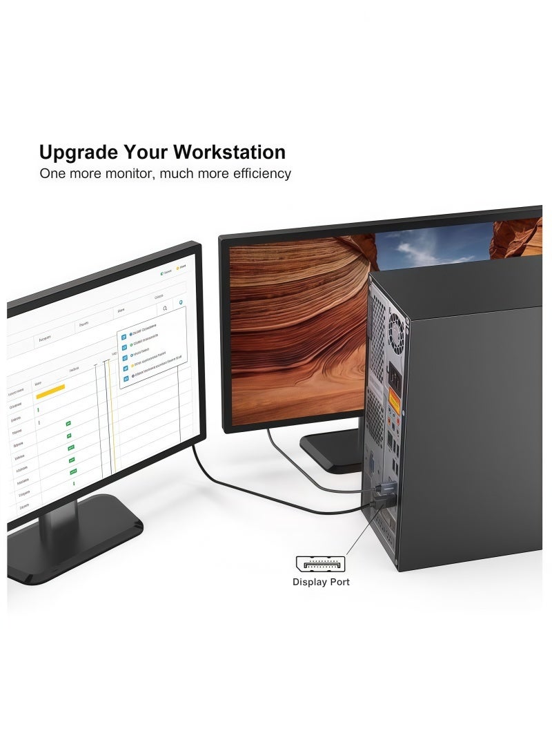 محول DP DisplayPort بدقة 4K إلى HDMI | بطول 1.8 متر (6 أقدام) | محول أحادي الاتجاه من الكمبيوتر إلى شاشة HDMI | متوافق مع مختلف أجهزة الكمبيوتر ووحدات التحكم، ويدعم مختلف الشاشات وأجهزة العرض والتلفزيونات وأجهزة العرض الأخرى - Image 4