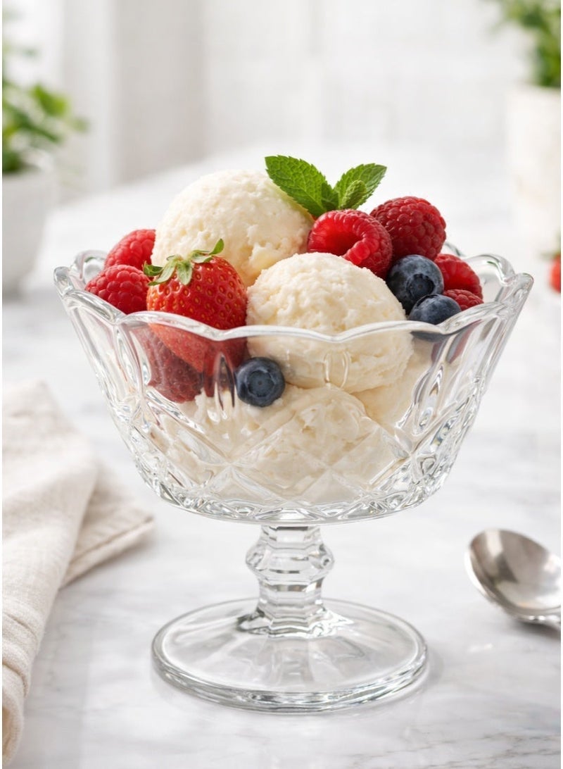 AL-GANNAS 12Pcs Crystal Glass Dessert Bowl Set with Base | Premium Cups for Sweets & Ice Cream - Image 2