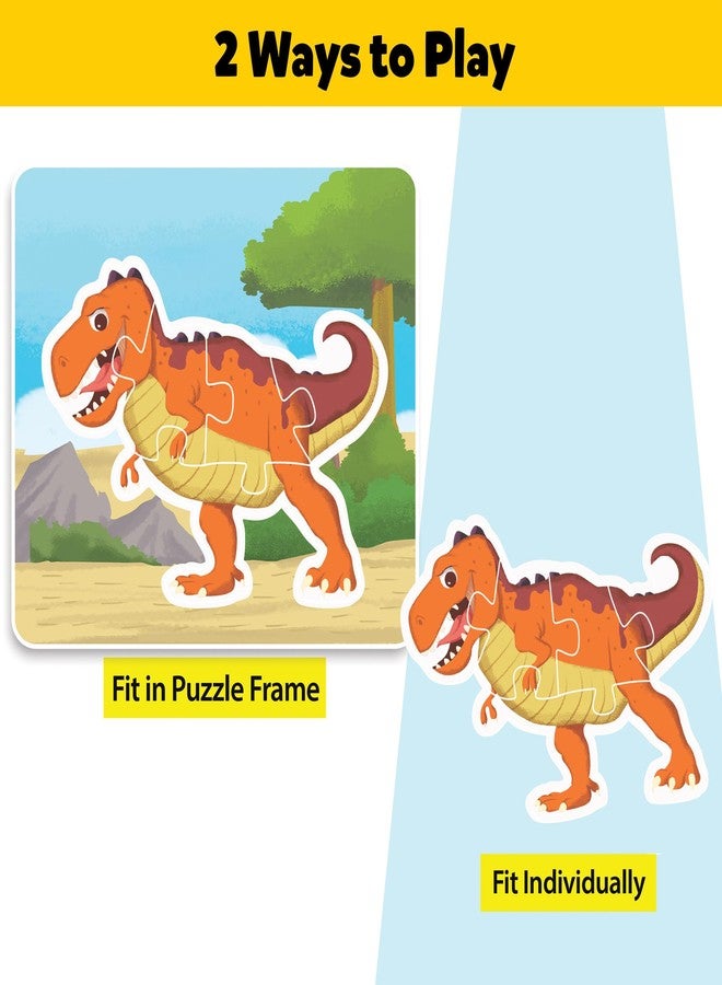 Little Berry Baby’s First Puzzle Game: Animal & Dinosaur Puzzles | Set of 5 Cardboard Puzzles with 15 Pcs Each | Montessori Educational Toys for 2 3 4 Year Old Boys & Girls | Early Puzzle Set for Kids - Image 4