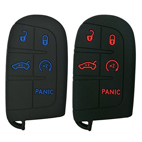 Coolbestda 2Pcs Coolbestda Smart Key Fob Skin Cover Case Protector Keyless Jacket Remote Holder for 2019 2020 2021 2022 2023 2024 Jeep Grand Cherokee Dodge Challenger Charger Dart Durango Journey Chrysler 300 - Image 1