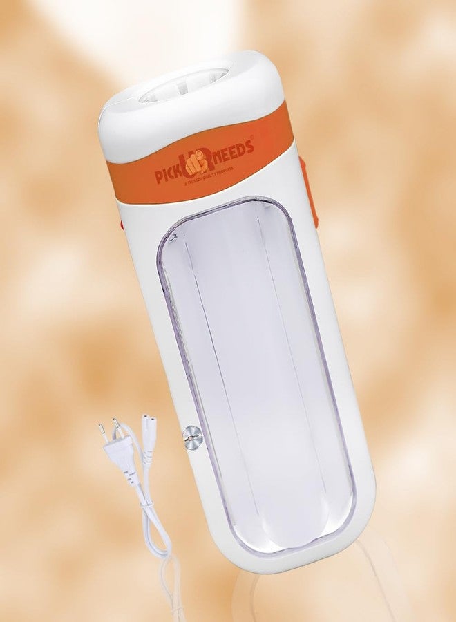 Pick Ur Needs Rechargeable Home Emergency Flash Light 2 Modes LED Floor Lantern Lamp Camping Light (Orange) - Image 1