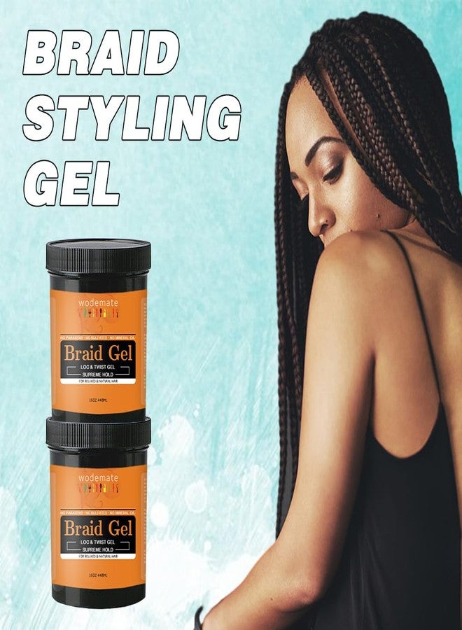 wodemate Braiding Gel | Shining Hair Jam & Edge Control |Extreme Hold, No Flaking & Long Lasting | Loc Gel for Retwist, Box Braids & Cornrows | 16 oz - Image 4
