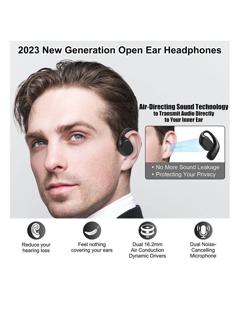 KASTWAVE - Open Ear Headphones, VG332 2023 Version, with Dual 16.2mm Dynamic Drivers Deep Bass, Air Conduction Headphones Bluetooth 5.3 Touch Control Wireless Earbuds, Up to 16 Hours Playtime - Image 1