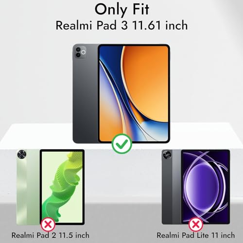 Robustrion Cover for Realme Pad 3 11.61 inch Cover Case with Pencil Holder, Trifold Cover Case for Realme Pad 3 Tablet Cover [Auto Sleep Wake Support] - Black - Image 2