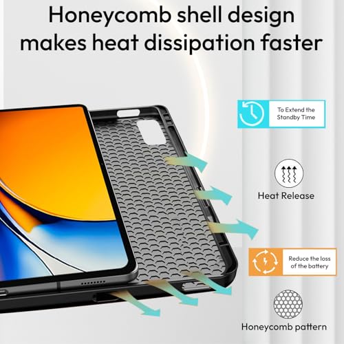 Robustrion Cover for Realme Pad 3 11.61 inch Cover Case with Pencil Holder, Trifold Cover Case for Realme Pad 3 Tablet Cover [Auto Sleep Wake Support] - Black - Image 4