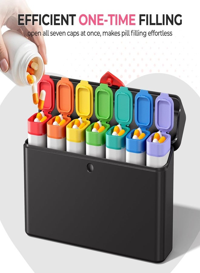 Odaro Weekly Pill Organizer 2 Times a Day, Large Pill Box 7 Day, Daily Twice Am Pm Medicine Organizer, Travel Contaniner for Medicine, Vitamin and Supplement, Black - Image 5