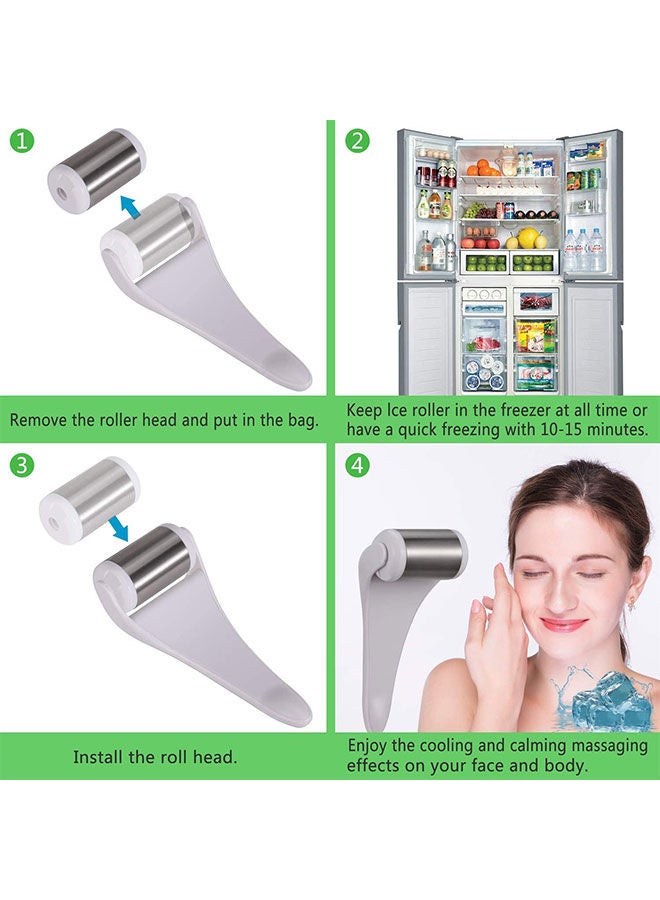 Ice Roller Stainless Steel Wheel/ABS Wheel Prevent Wrinkles Anti Aging for Face & Eye wrinkle Puffiness,Migraine,Pain Relief - Image 3
