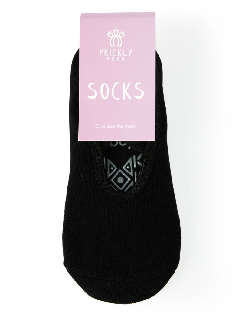 Prickly Pear Black Non-Slip Barre/Yoga/Pilates Socks, Womens, One Size Fits Most  - Image 5