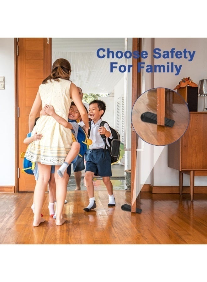 مجموعة من 4 سدادات أبواب بلاستيكية سوداء - سدادات أبواب متينة وعملية وسهلة الاستخدام لجميع أنواع الأبواب في المنزل والمكتب والمدرسة - Image 5