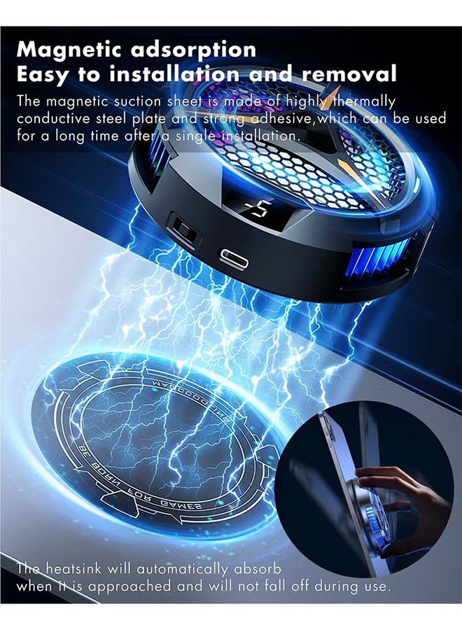 واي جيه أقراص التبريد المغنطيسي لمبرد الهاتف، 6 قطع من الألواح الموصلة الحرارية المستديرة 2.36 بوصة مع لاصق نانو، ومتوافقة مع مراوح مشعاع الهاتف المغنطيسية الخلفية - Image 5