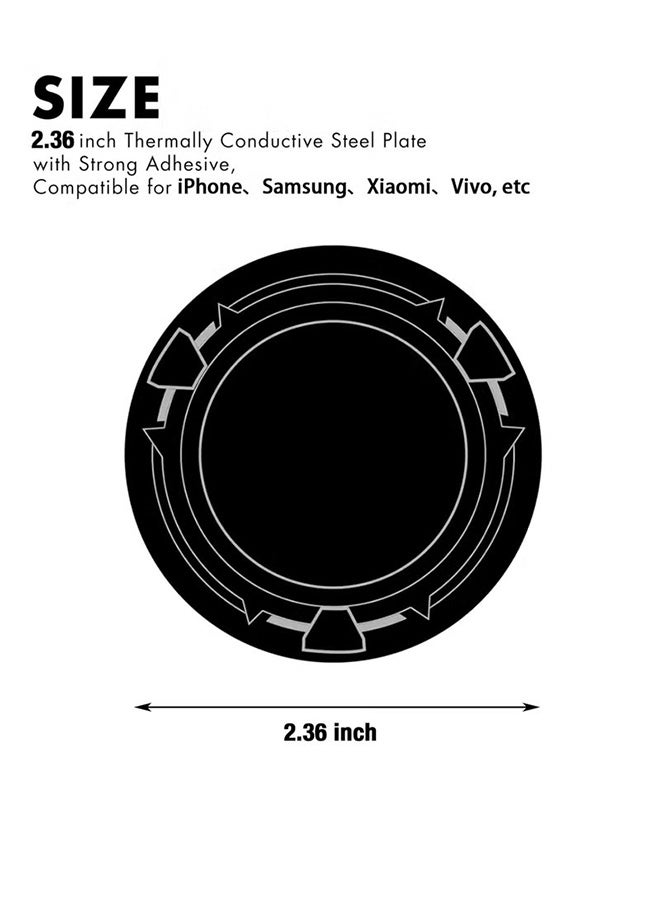 واي جيه أقراص التبريد المغنطيسي لمبرد الهاتف، 6 قطع من الألواح الموصلة الحرارية المستديرة 2.36 بوصة مع لاصق نانو، ومتوافقة مع مراوح مشعاع الهاتف المغنطيسية الخلفية - Image 2