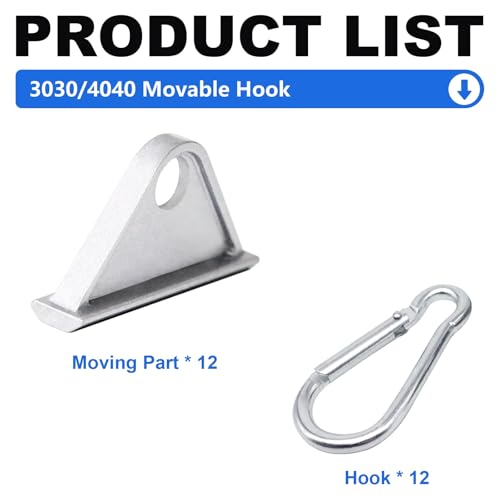 Seekliny 12 Pack 30304040 Extrusion Sliding Hook for 3040 Series TSlot VSlot Aluminum Extrusion Hardware Accessories Silver - Image 3