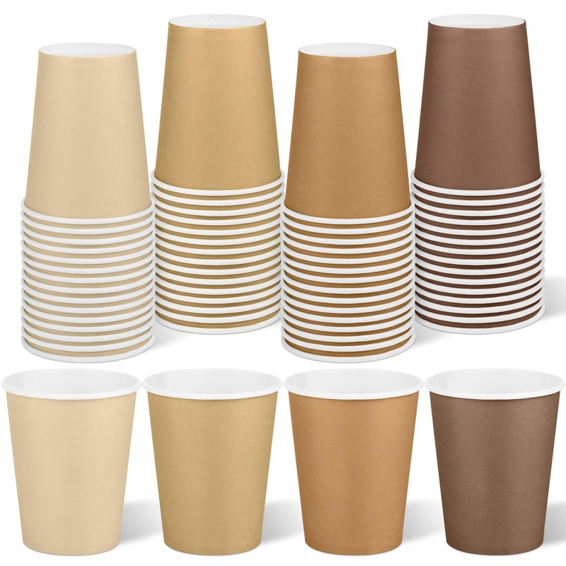 URATOT 60 Pieces 9 Ounce Brown Paper Cups Gradient Color Disposable Coffee Cups Party Cups Beverage Drinking Cups for Party DIY and Holiday Party Supplies - Image 2