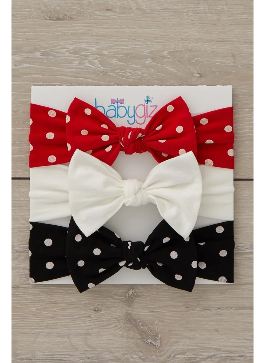 بيبيجيز Handmade Soft Bow Tie Natural 100% Cotton Combed Cotton 3-Piece Baby Kids Girls Bandana Set