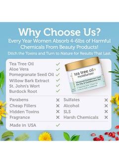 Era Organics Era Organics Tea Tree Cream Face Moisturizer for Oily Skin - Advanced 7X Balancing Oily Skin Moisturizer - Non-Greasy Moisturizer - Tea Tree Oil for Skin  - Image 4