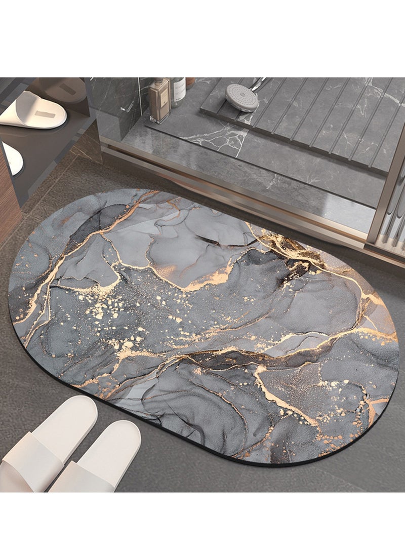 Sharpdo Absorbent Mats Non-Slip Bathroom Floor Mats Marble Pattern Kitchen Floor Mats  - Image 1