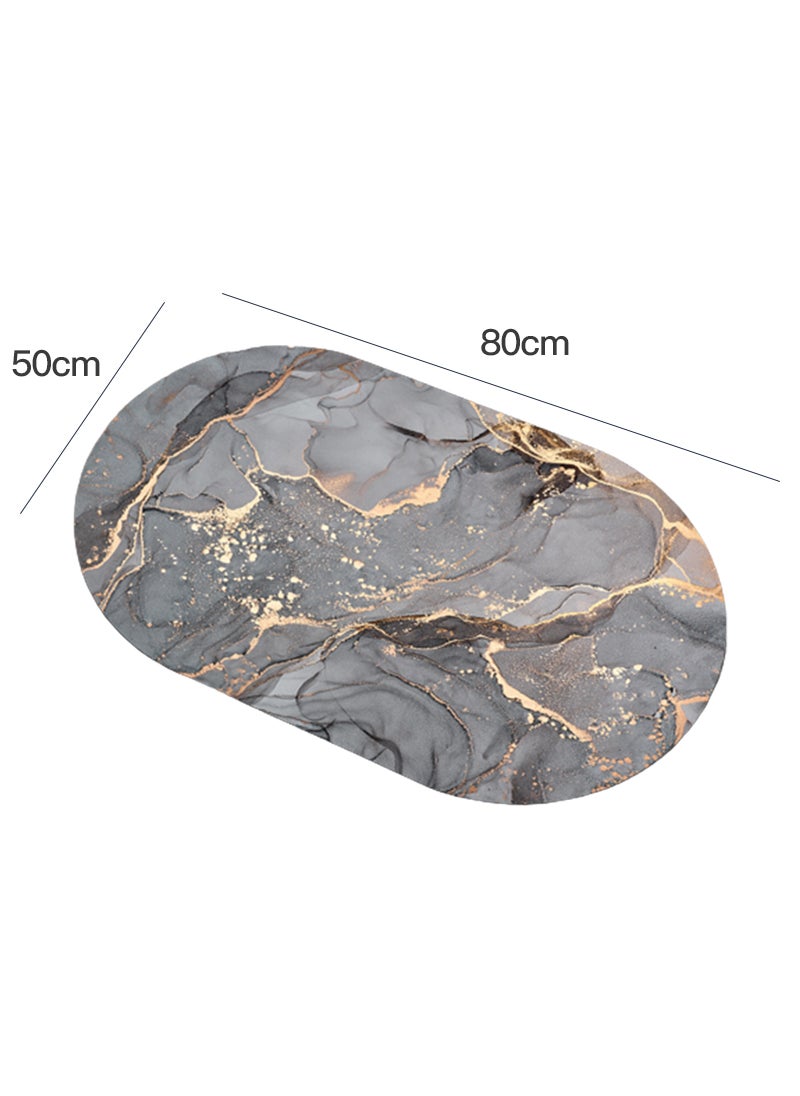 Sharpdo Absorbent Mats Non-Slip Bathroom Floor Mats Marble Pattern Kitchen Floor Mats  - Image 5