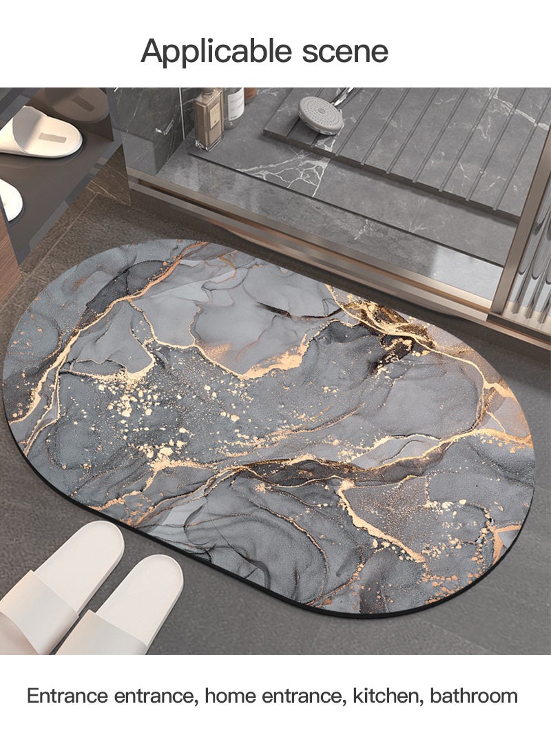 Sharpdo Absorbent Mats Non-Slip Bathroom Floor Mats Marble Pattern Kitchen Floor Mats  - Image 3