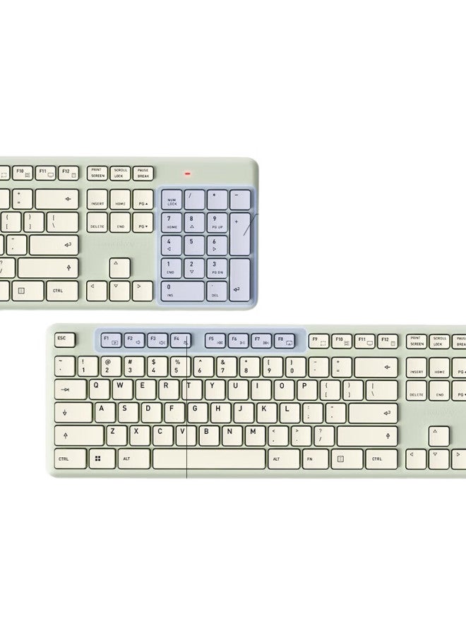 Cherry Dw2300 Wireless Keyboard And Mouse Combo, Full-Size Quiet Portable Ergonomic Keyboard And Mouse For Business, Office, Home, Laptop, Fresh Green - Image 3