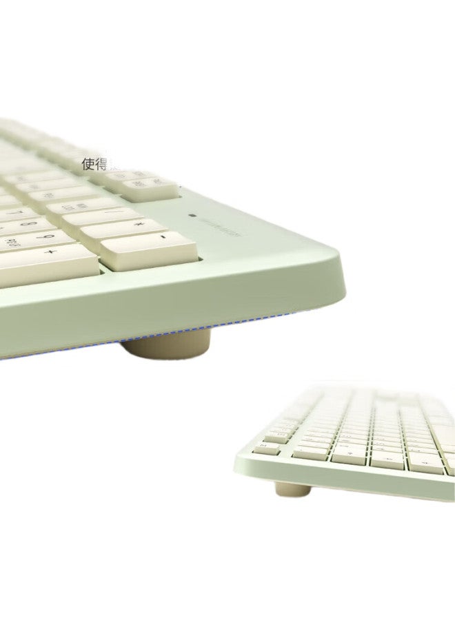 Cherry Dw2300 Wireless Keyboard And Mouse Combo, Full-Size Quiet Portable Ergonomic Keyboard And Mouse For Business, Office, Home, Laptop, Fresh Green - Image 1