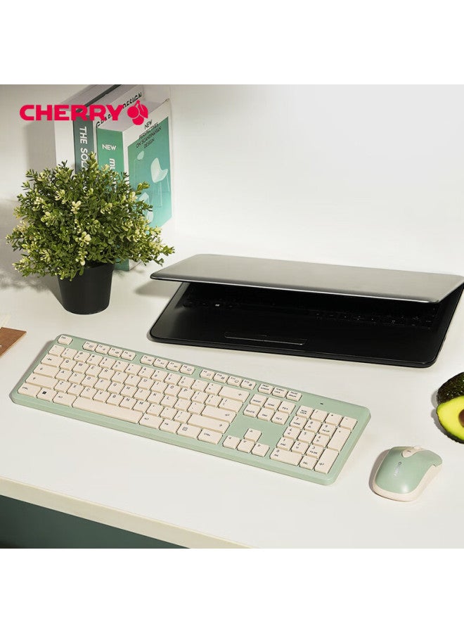 Cherry Dw2300 Wireless Keyboard And Mouse Combo, Full-size Quiet Portable Ergonomic Keyboard And Mouse For Business, Office, Home, Laptop, Fresh Green - Image 5