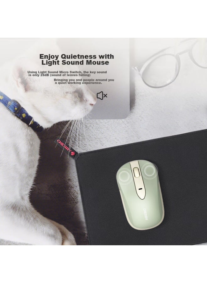 Cherry Dw2300 Wireless Keyboard And Mouse Combo, Full-size Quiet Portable Ergonomic Keyboard And Mouse For Business, Office, Home, Laptop, Fresh Green - Image 3