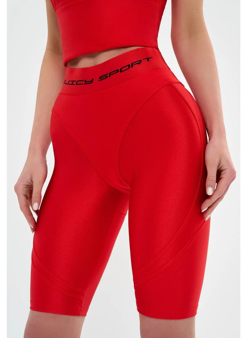 Bona Fide Juicy Red Juicy High Waist Biker Gym Shorts for Women for Women | Best Price UAE