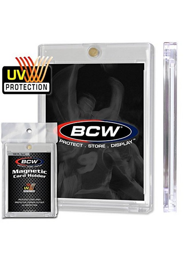 BCW - Magnetic Card Holder - 100 Pt Thickness -16 Ct | Protective Display Card Case With Secure Gold Magnet Closure | Uv Protection, Quick Access Design For Sports, Gaming, And Collectible Cards - Image 1