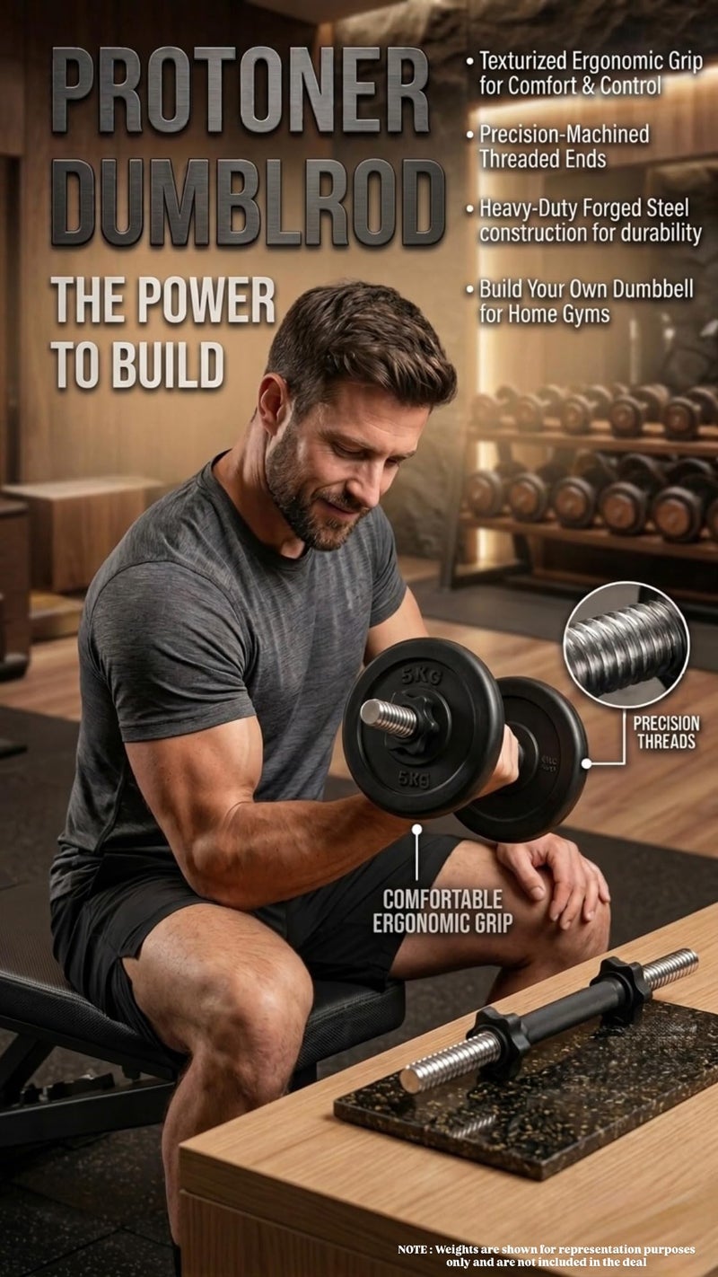 Protoner Dumbbell Rod pair for home gym - Image 3