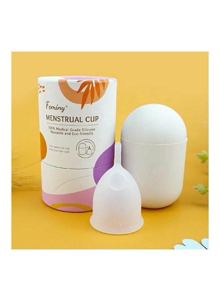 Feminy Menstrual Cup With Silicone Sterilizer Cup Or Cup Holder - Image 1