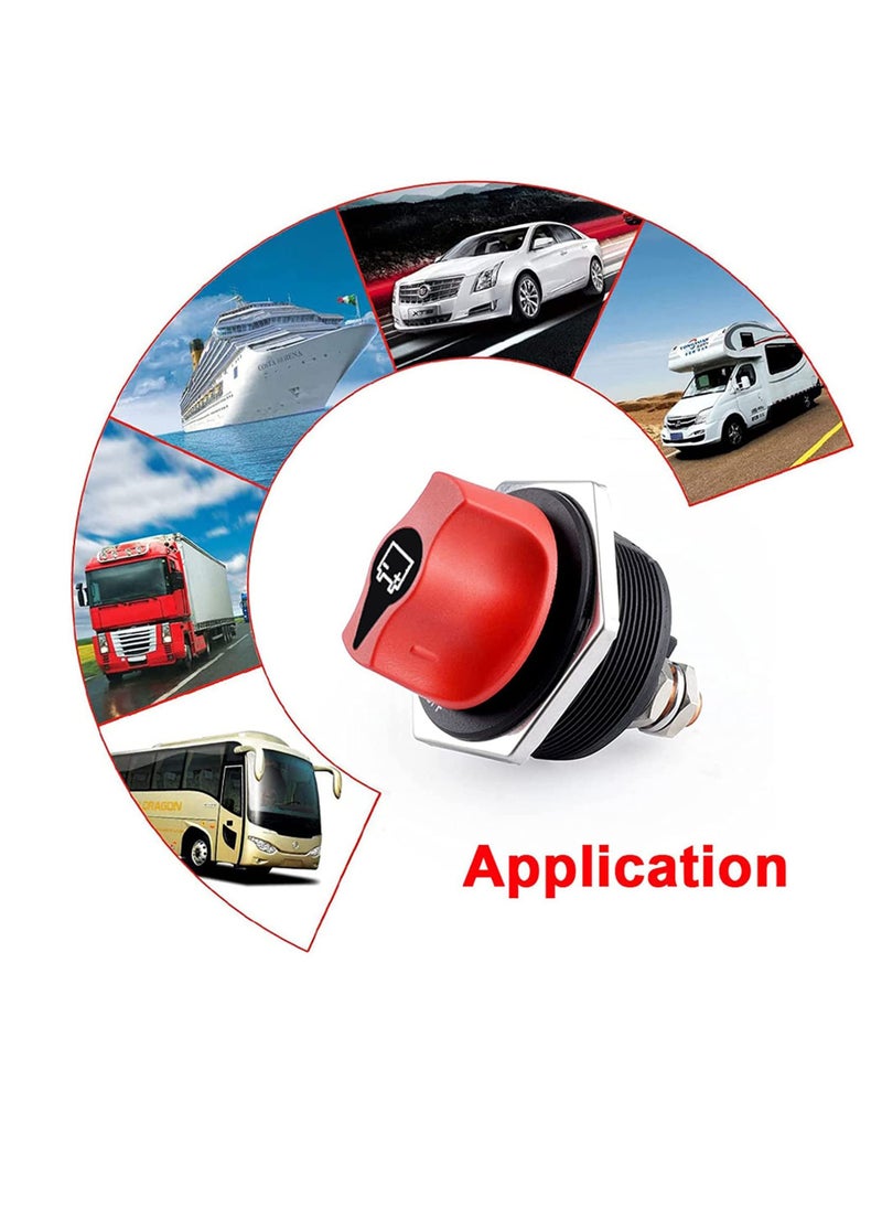 Generic - Heavy-Duty Battery Disconnect Switch for Marine, RV, Truck, ATV, and Car - Waterproof 12-32V DC Isolator Kill Switch, 300A Continuous, 450A Peak Current. - Image 1