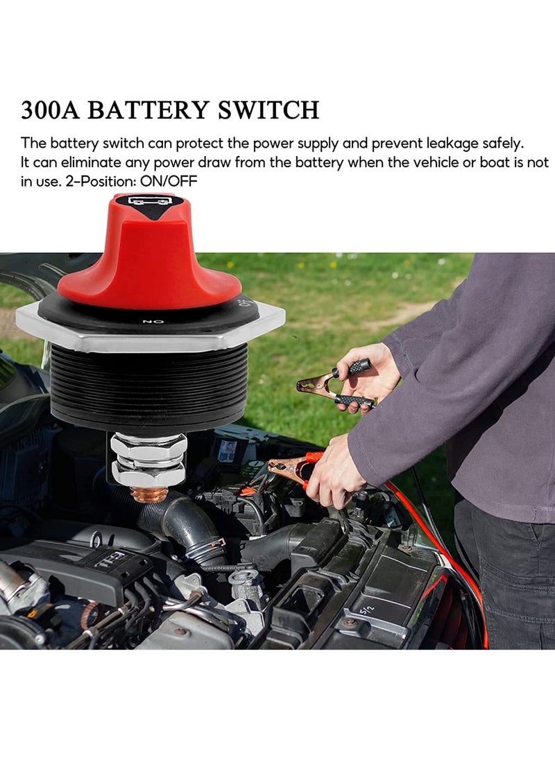 Generic - Heavy-Duty Battery Disconnect Switch for Marine, RV, Truck, ATV, and Car - Waterproof 12-32V DC Isolator Kill Switch, 300A Continuous, 450A Peak Current. - Image 1
