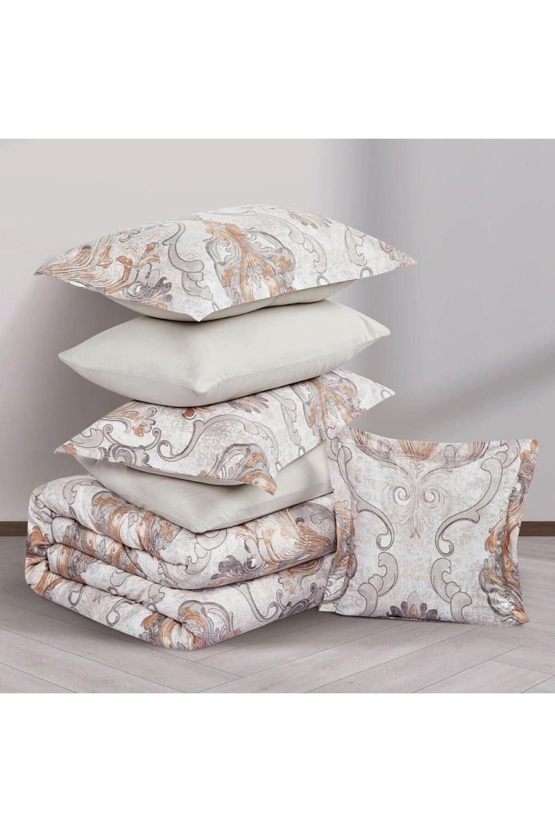 Melen Summer single  reversible bedspread set - 4 pieces - Fits a 200x120 bed - Ceylon - Cream - Beige - Image 3