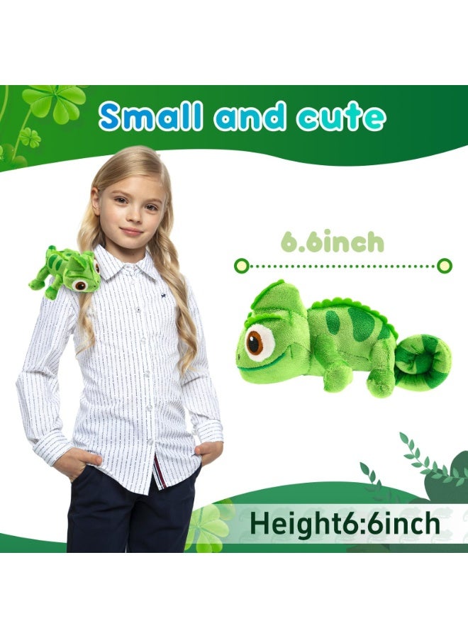 OSHIMA Chameleon Shoulder Plush Doll, Lizard Plush Shoulder Magnet, Chameleon Stuffed Animal Toys for Kids and Fans, Toy Pascal Pascal Doll, Lizard Cosplay Props Merch Gifts for Women Adults Green - Image 2