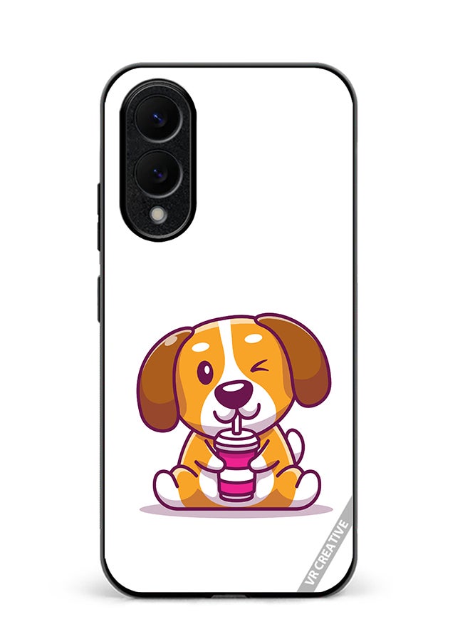 VR CREATIVE Protective Case Cover For Samsung Galaxy S25 Edge Cute Dog Design Multicolour